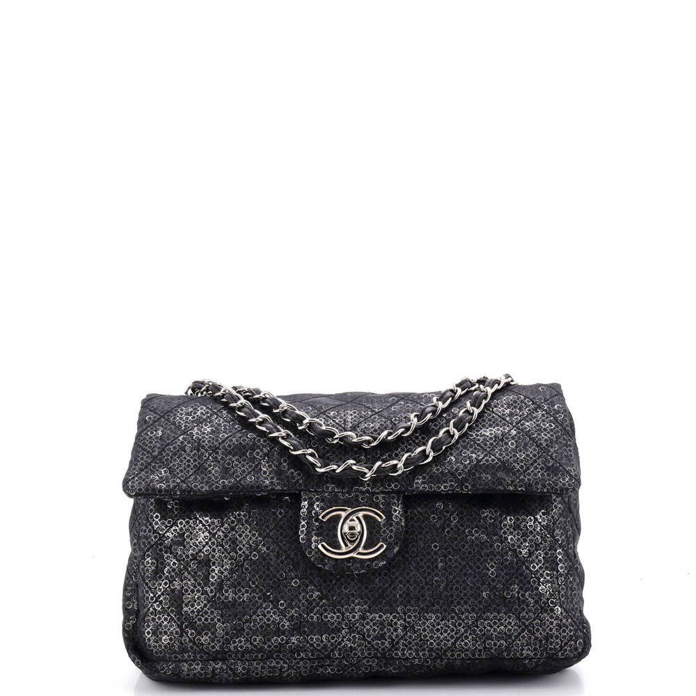 Chanel Jumbo Hidden Sequins Flap Bag Sequins